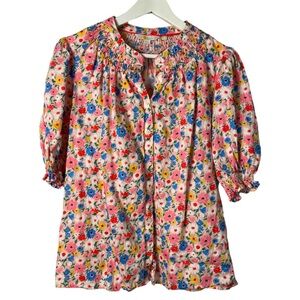 Boden 100% Linen Floral Top Sz14